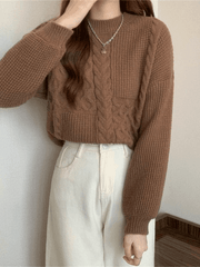 Vintage Long Sleeve Cable Knit Sweater