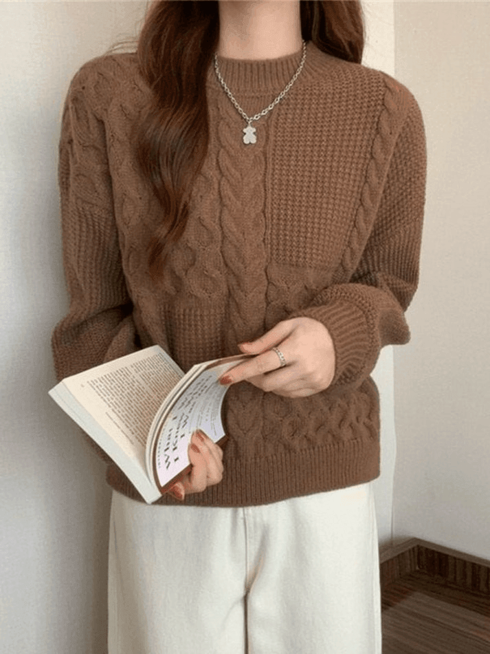 Vintage Long Sleeve Cable Knit Sweater
