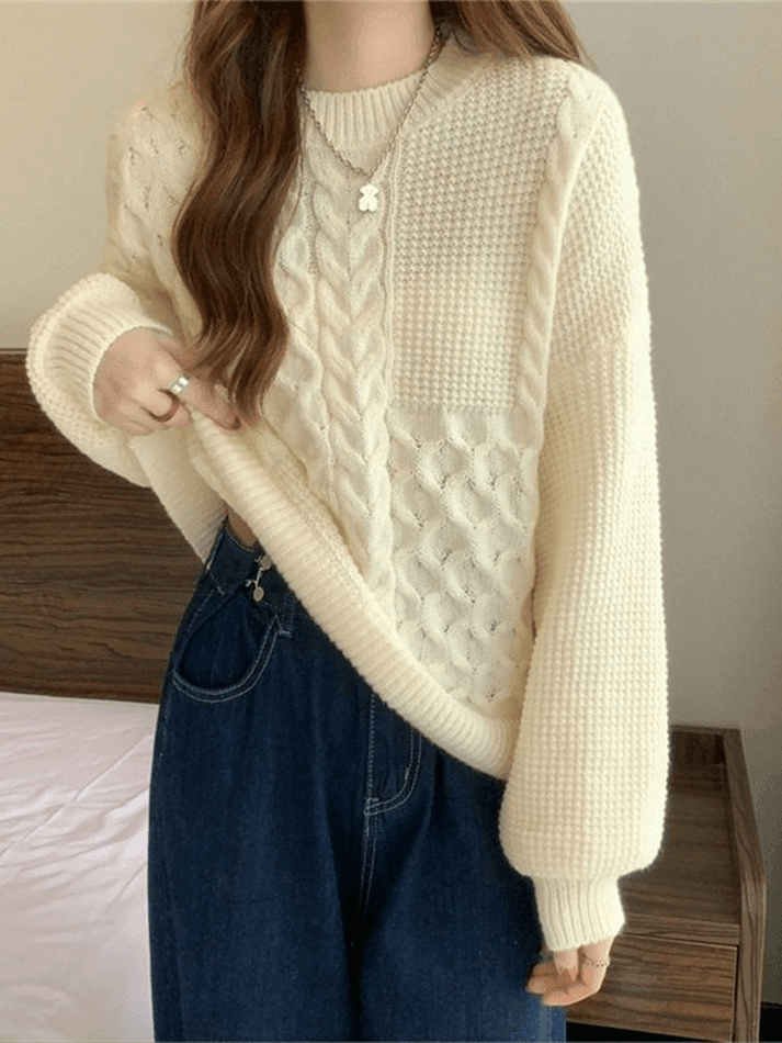 Vintage Long Sleeve Cable Knit Sweater