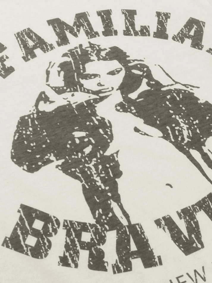 Kurzarm-T-Shirt mit Vintage-Porträt-Print
