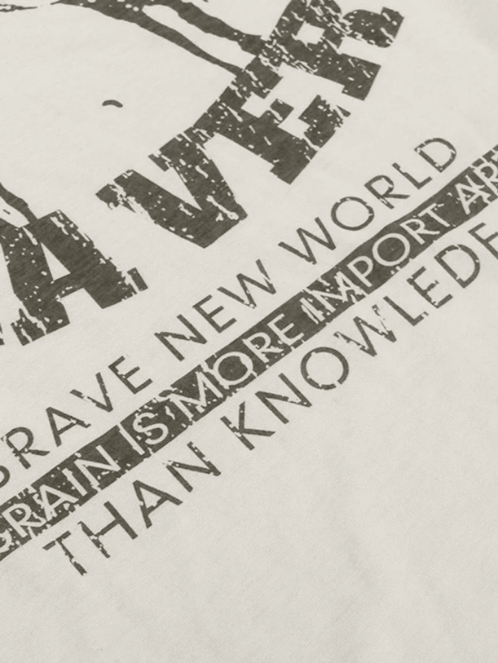 Kurzarm-T-Shirt mit Vintage-Porträt-Print