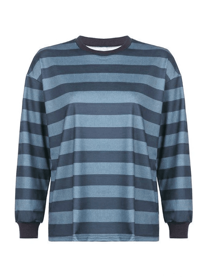 Vintage Striped Pullover Sweatshirt