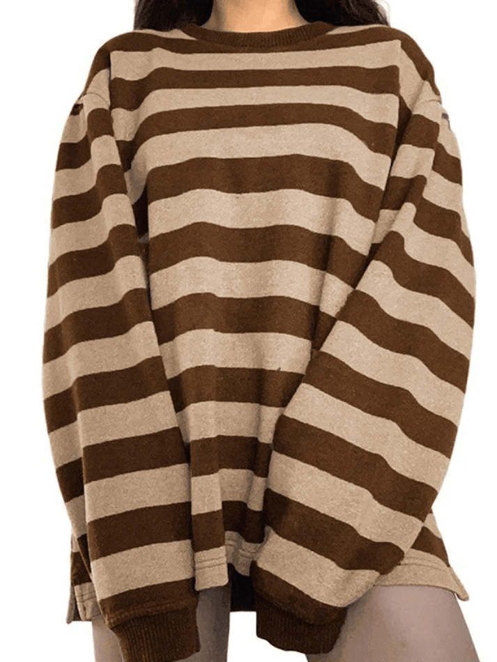 Vintage Striped Pullover Sweatshirt