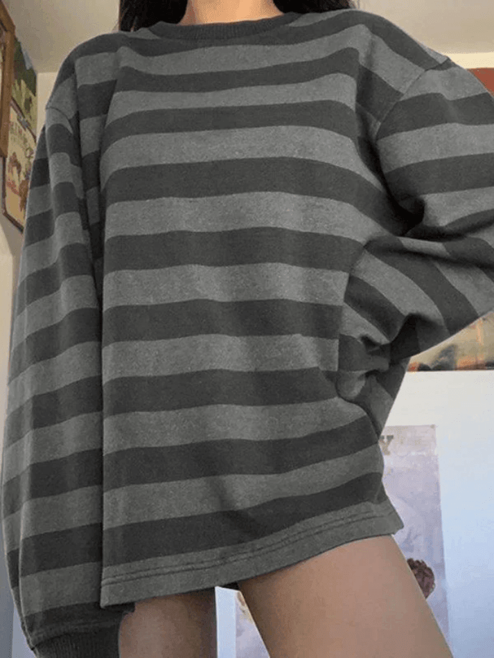 Vintage Striped Pullover Sweatshirt