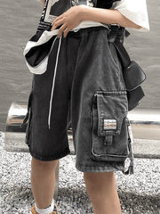 Cargo-Jeansshorts im Vintage-Waschung-Look