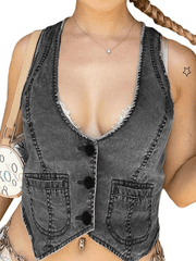 Vintage Y2K Denim Korsett Top