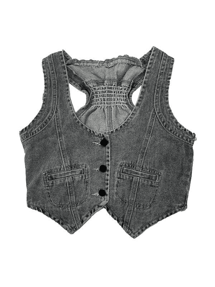 Vintage Y2K Denim Korsett Top