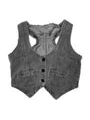 Vintage Y2K Denim Korsett Top