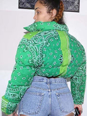 Printed Padded Puffer Short Coat