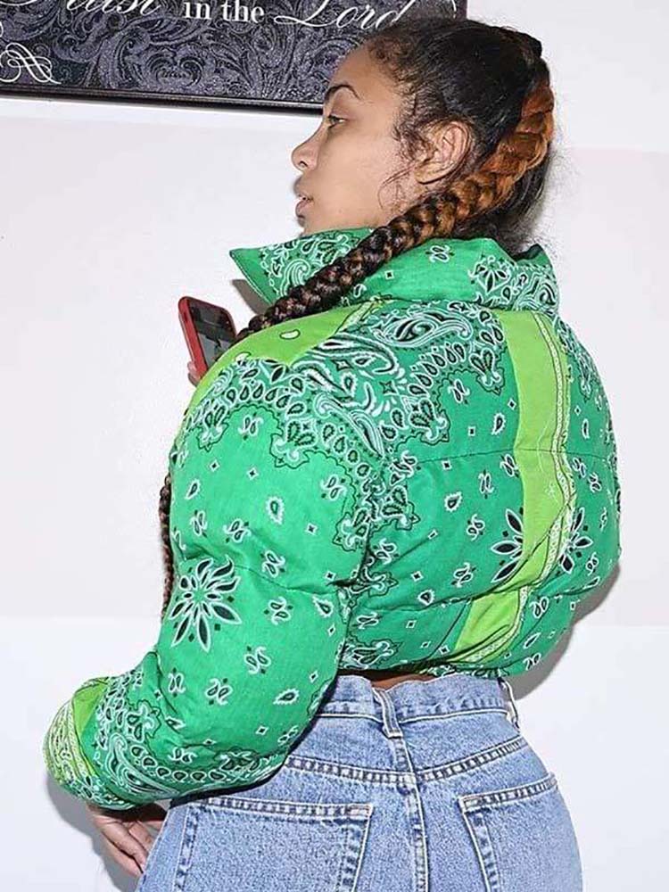 Printed Padded Puffer Short Coat